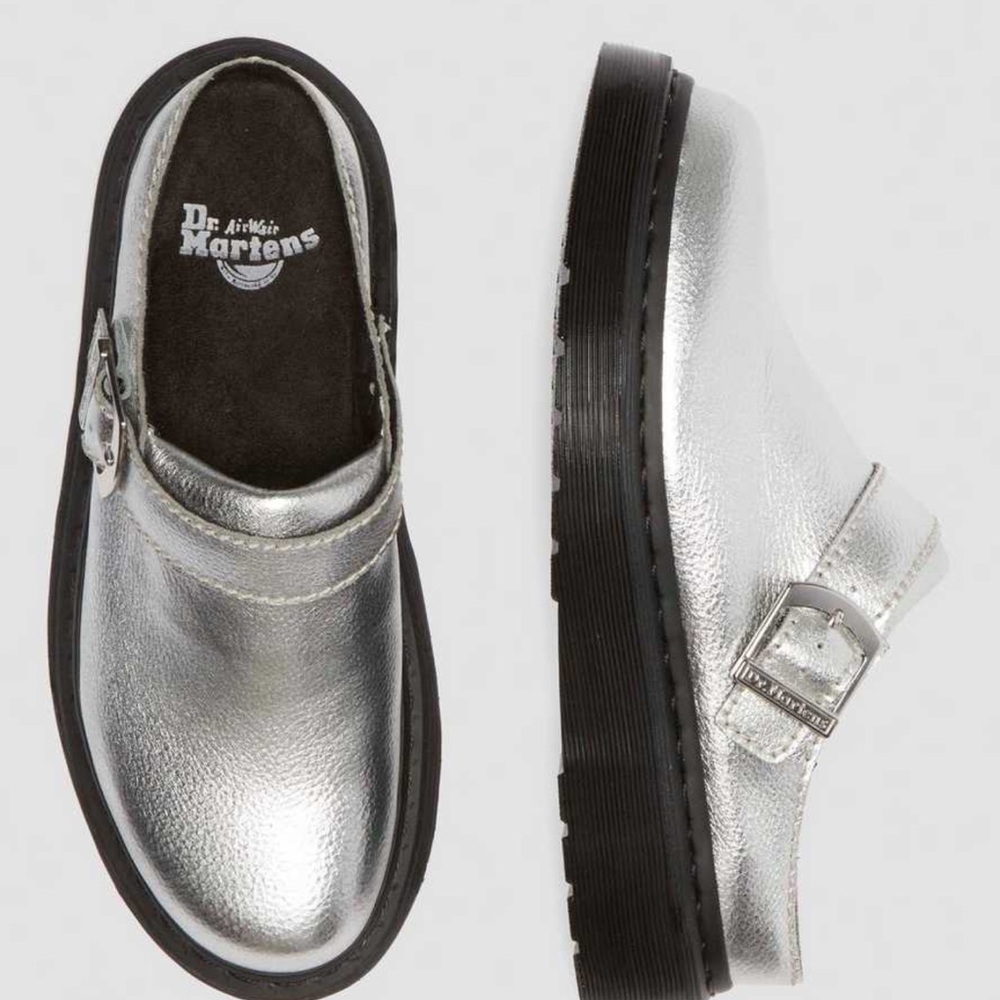 Dr. Martens Women’s Laketen Silver Clogs